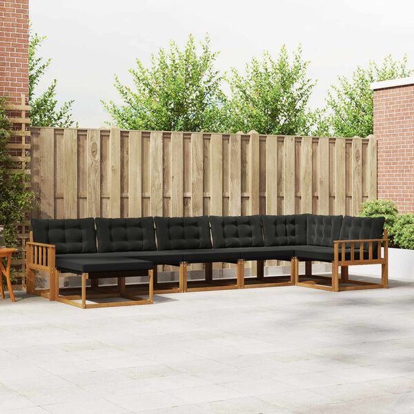 vidaXL Z&aacute;hradn&aacute; s&uacute;prava gaučov s vank&uacute;&scaron;om 21 pcs Pr&iacute;rodn&aacute; a čierna