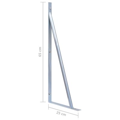 vidaXL Podporné držiaky pre plotové stĺpiky 3 ks pozinkovaná oceľ
