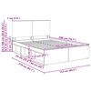 vidaXL Rám postele Dymová dub 150 x 200 cm Masívne borovicové drevo