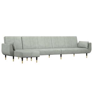 vidaXL Pohovka v tvare L bledosiv&aacute; 275x140x70 cm zamat