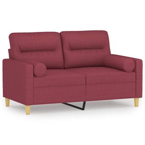 vidaXL 2-miestna pohovka s vank&uacute;&scaron;mi v&iacute;novočerven&aacute; 120 cm l&aacute;tka