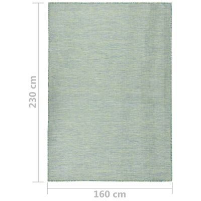 vidaXL Vonkajší koberec s plochým tkaním 160x230 cm tyrkysový