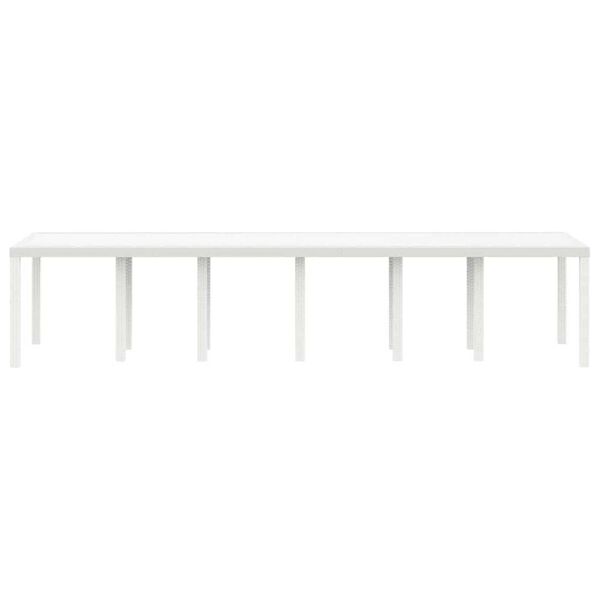 vidaXL Záhradný jedálenský stôl Biela 350 x 100 x 73 cm polyratan