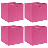 vidaXL Úložné boxy 4 ks, ružové 32x32x32 cm, látka