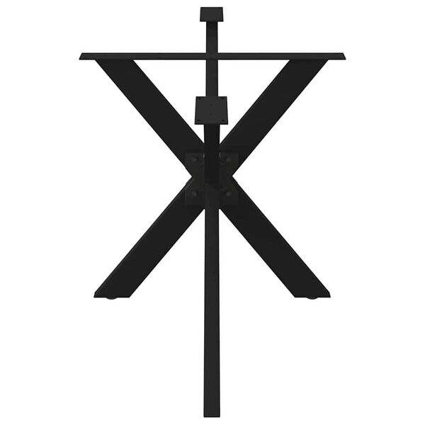 vidaXL Noha jed&aacute;lensk&eacute;ho stola v tvare pav&uacute;ka, čierna 150x78x(72-73) cm, oceľ