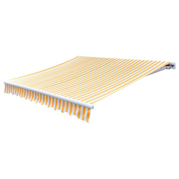 vidaXL Tieniaca plachta na mark&iacute;zu, pl&aacute;ten&aacute;, oranžovo biela 4,5x3 m