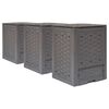 vidaXL Z&aacute;hradn&eacute; kompost&eacute;ry 3 ks, hned&eacute; 60x60x83 cm, 900 l, plast ratan
