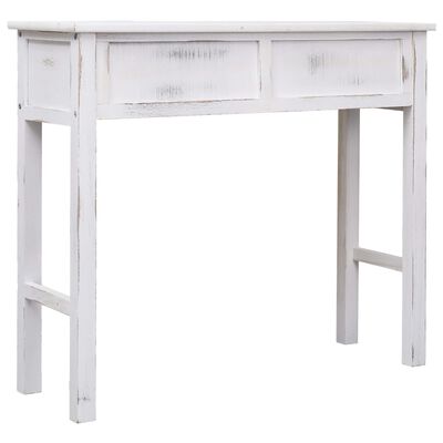 vidaXL Konzolový stolík starožitný biely 90x30x77 cm drevený