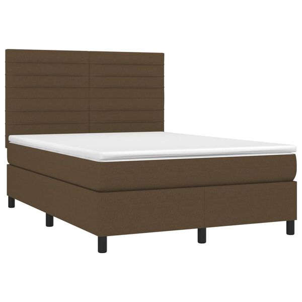 vidaXL Boxspring posteľ s matracom tmavohned&aacute; 140x190 cm l&aacute;tka