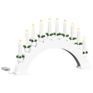vidaXL Vianočn&yacute; svietnik s obl&uacute;kom a 10 LED sviečkami LED Tepl&aacute; biela