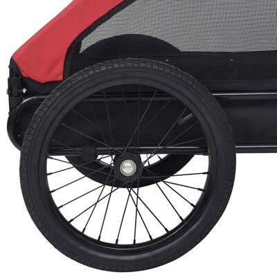 vidaXL Vozík za bicykel pre psa, červeno čierny