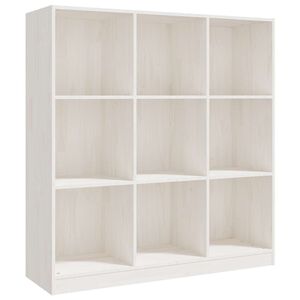 vidaXL Knižnica/deliaca stena biela 104x33,5x110 cm mas&iacute;vna borovica