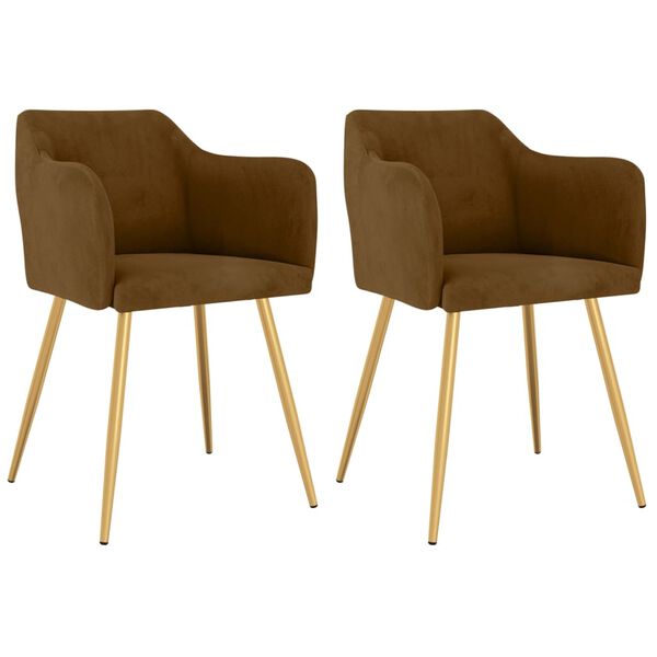 vidaXL Jed&aacute;lensk&eacute; stoličky 2 ks hned&eacute; zamatov&eacute;