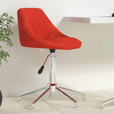 vidaXL Otočná kancelárska stolička červená umelá koža