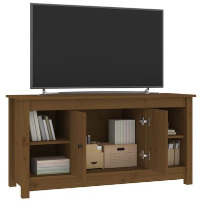vidaXL TV skrinka medovo-hnedá 103x36,5x52 cm masívna borovica