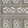 vidaXL Ručne vyrezávaný 4-panelový paraván sivý 160x165 cm mangovníkový masív