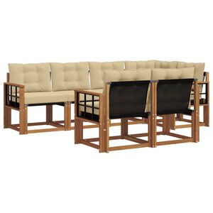 vidaXL Z&aacute;hradn&aacute; s&uacute;prava gaučov s vank&uacute;&scaron;om 7 pcs Pr&iacute;rodn&aacute; a b&eacute;žov&aacute;