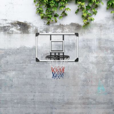 vidaXL Basketbalová doska priehľadná 90x60x2,5 cm polykarbonát