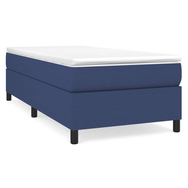 vidaXL Posteľný rám boxspring s matracom modrý 90x200 cm látka