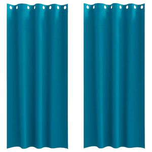 vidaXL Z&aacute;clony na zatemnenie s kr&uacute;žkami 2 pcs Tyrkysov&aacute; 245 x 140 cm