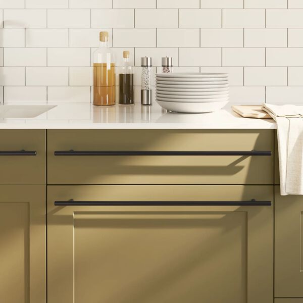 vidaXL Rukov&auml;te na skrinku 20 ks čierne 480 mm nehrdzavej&uacute;ca oceľ