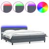vidaXL Box Spring Posteľ s matracom a LED Tmavosiv&aacute; 200x220 cm Zamat