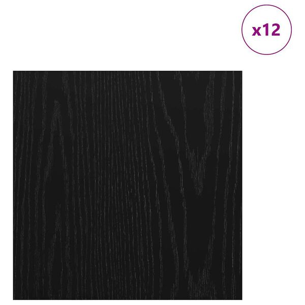 vidaXL Dekoračn&eacute; panely 12 pcs Čierny dub 30 x 30 x 0,27 cm