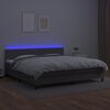 vidaXL Boxspring posteľ s matracom a LED siv&aacute; 200x200 cm umel&aacute; koža
