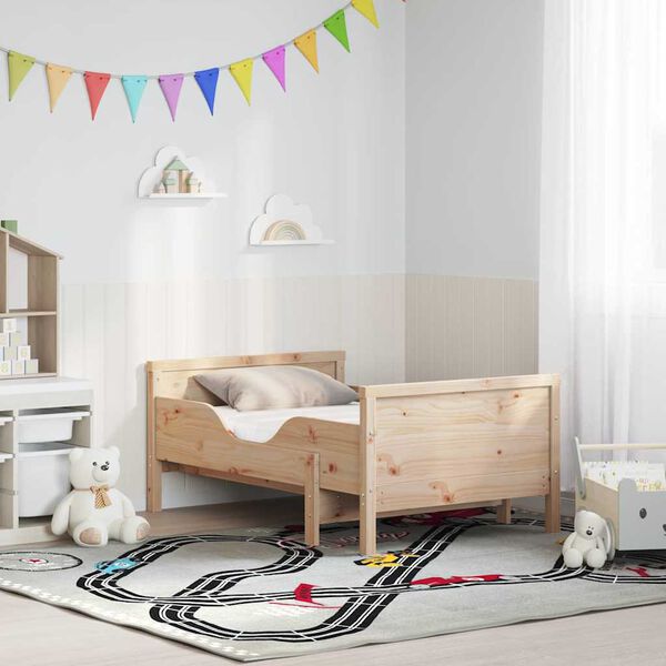 vidaXL R&aacute;m postele Hned&aacute; 80 x 200 cm Mas&iacute;vne borovicov&eacute; drevo