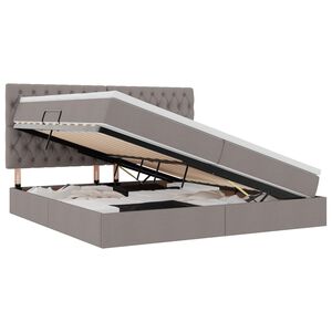 vidaXL Postel s &uacute;ložn&yacute;m prostorem a matrac&iacute; Sivohned&aacute; 200 x 200 cm