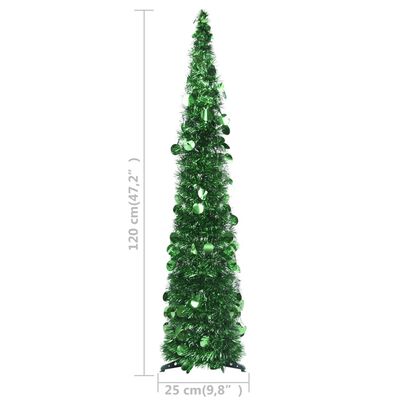 vidaXL Rozkladací umelý vianočný stromček, zelený 120 cm, PET