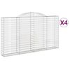 vidaXL Obl&uacute;kov&eacute; gabi&oacute;nov&eacute; ko&scaron;e 4ks 300x30x160/180cm pozinkovan&eacute; železo
