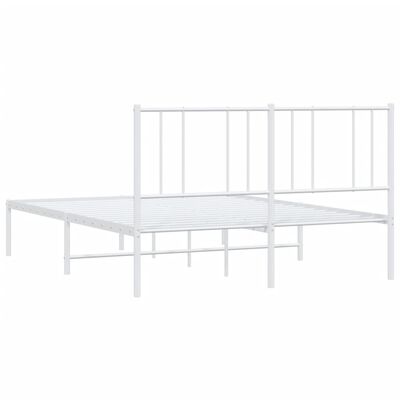 vidaXL Kovový rám postele s čelom biely 160x200 cm