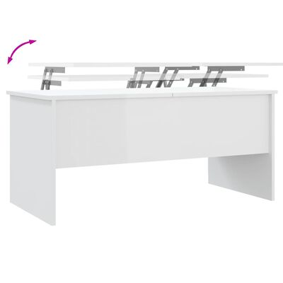 vidaXL Konferenčný stôl lesklý biely 102x50,5x46,5cm spracované drevo