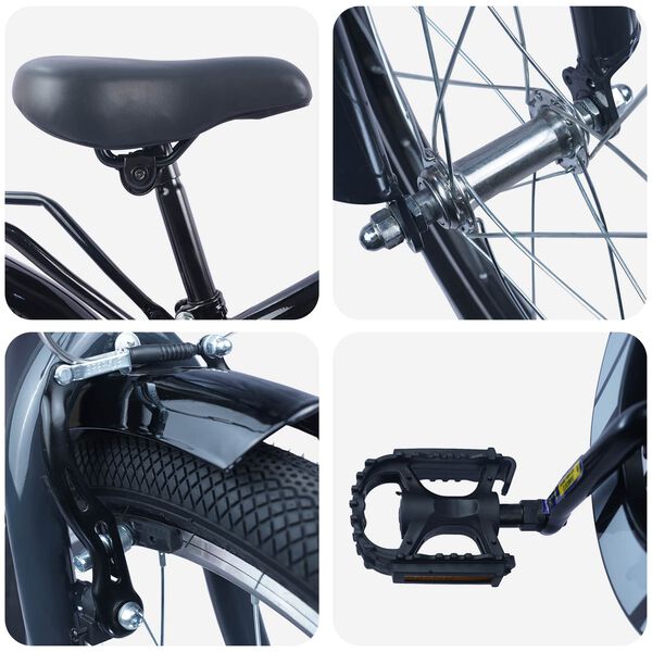 vidaXL Detsk&eacute; Kolo 20 Palcov pre vek 6-11 rokov Čierna