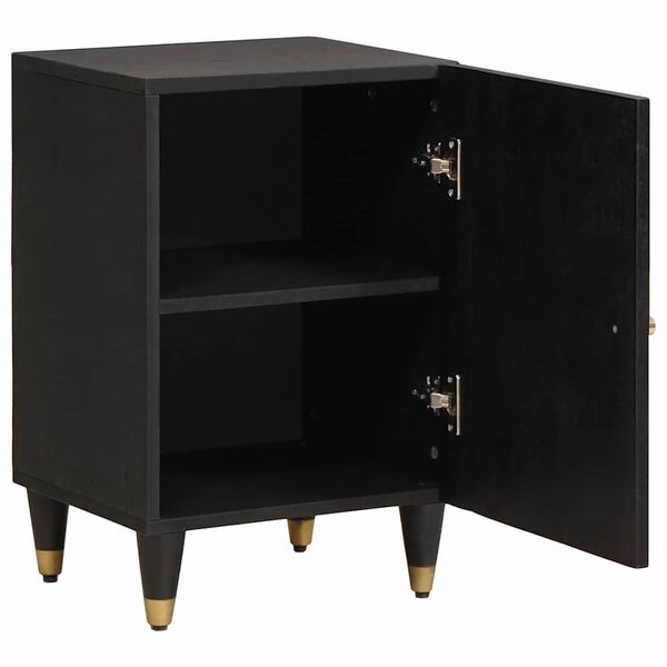 vidaXL Kúpeľňová skriňa Čierna 38 x 33 x 58 cm Masívne mango drevo