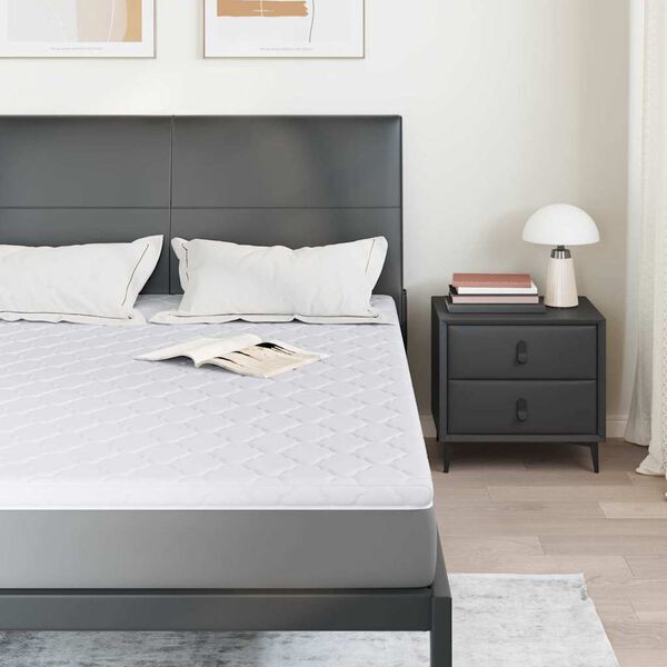 vidaXL Kokosov&yacute; topper Biela 160 x 200 cm žak&aacute;rov&aacute; tkanina