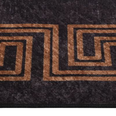 vidaXL Prateľný koberec 120x180 cm čierno-zlatý protišmykový
