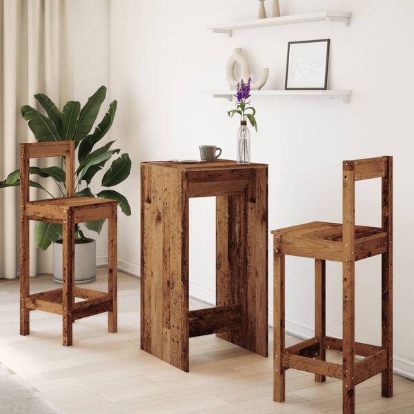 vidaXL Barový stôl staré drevo 51x50x103,5 cm kompozitné drevo