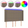 vidaXL Čelo postele s LED sivohned&eacute; 147x16x118/128 cm l&aacute;tka