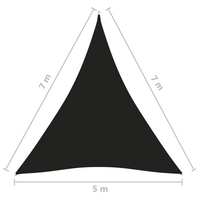 vidaXL Tieniaca plachta oxfordská látka trojuholníková 5x7x7 m čierna