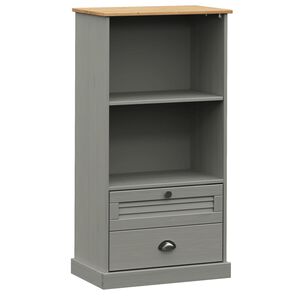 vidaXL Knižnica VIGO siv&aacute; 60x35x114,5 cm mas&iacute;vna borovica