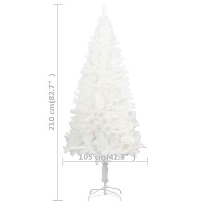 vidaXL Umelý vianočný stromček, realistické ihličie, biely 210 cm