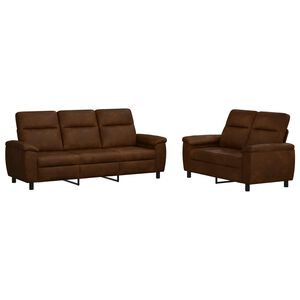 vidaXL Sada pohoviek 2 pcs Hned&aacute; Faux semi&scaron;ov&aacute; koža