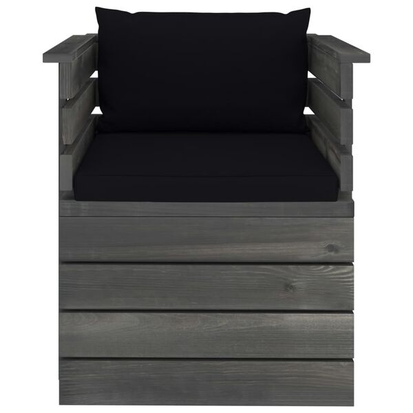 vidaXL Záhradné kreslo s podložkami, borovicové drevo