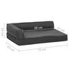 vidaXL Ergonomick&yacute; matrac pre psa 75x53 cm ľanov&yacute; vzhľad fl&iacute;s tmavo&scaron;ed&yacute;
