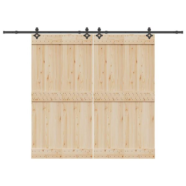 vidaXL Kovanie na posuvné dvere čierne 305 cm oceľové