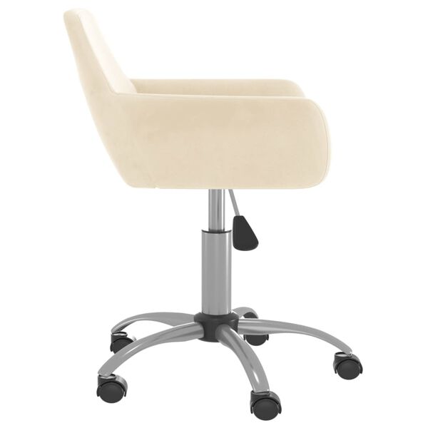 vidaXL Otočn&aacute; jed&aacute;lensk&aacute; stolička kr&eacute;mov&aacute; zamatov&aacute;