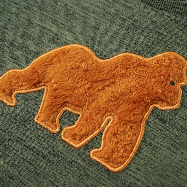 Detské tričko s dlhými rukávmi kaki melanž 128