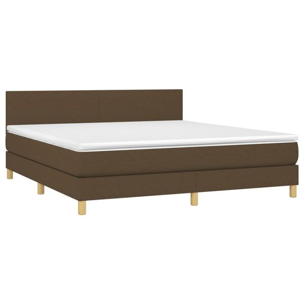 vidaXL Boxspring posteľ s matracom tmavohned&aacute; 160x200 cm l&aacute;tka